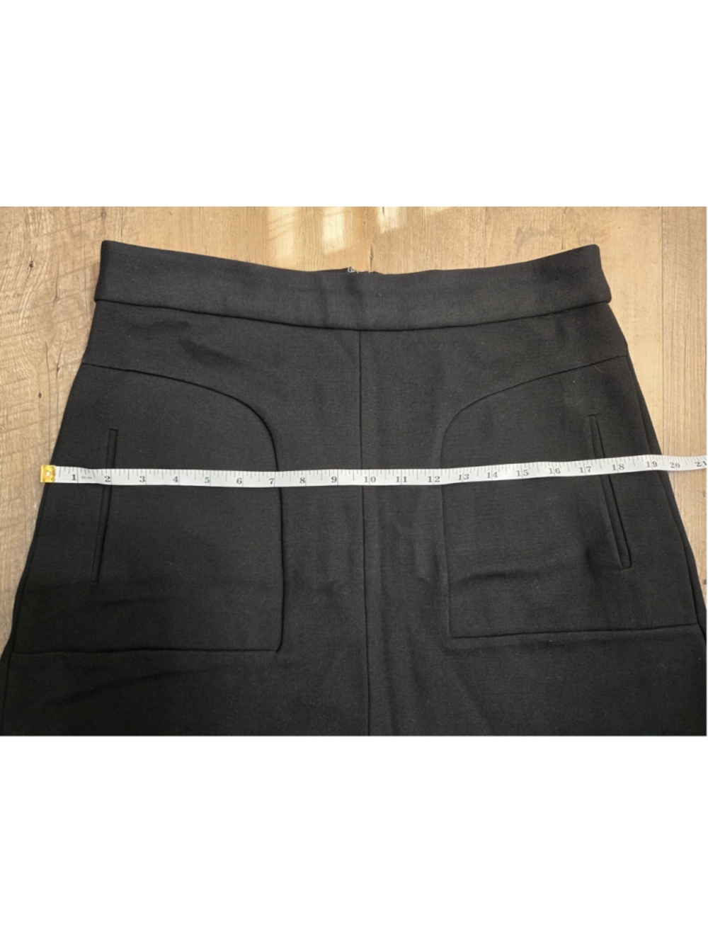 Maeve Anthropologie Black Ponte Knit A-Line Mini Skirt 12 Pocket Zip Back... - Picture 7 of 10